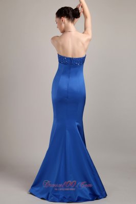 Popular Trumpet Blue Beading Prom Dress Online