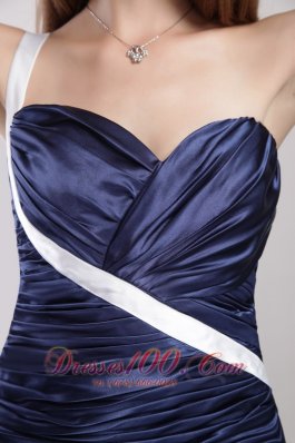 Sheath Ruch One Shoulder Brush Train Prom Dress