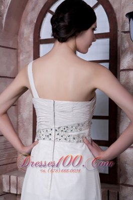 Prom Maxi Dress Beading One Shoulder Floor-length