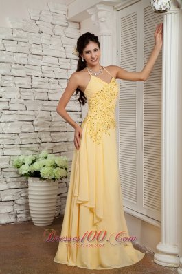 Halter Appliques Brush Train Layers Evening Dress