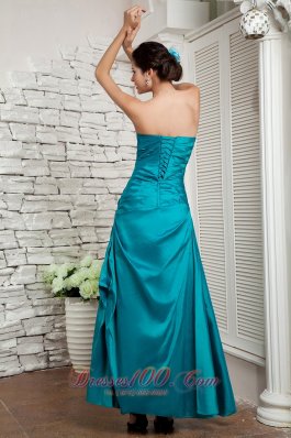 Ankle-lengthTuquoise Beading Prom / Evening Dress