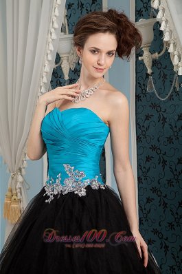 Sweetheart Beading Blue and Black Prom Dress