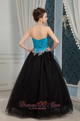 Sweetheart Beading Blue and Black Prom Dress