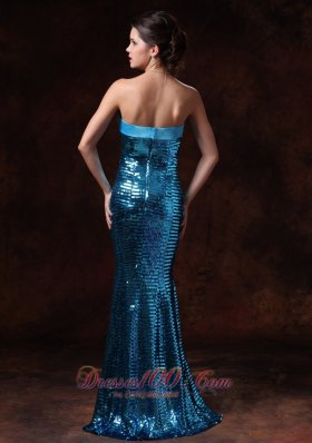 Sequins Overlay Bowknot Mermaid Prom Gown 2013 Beaded