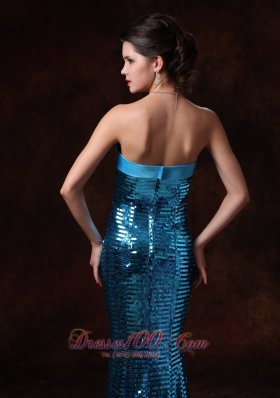 Sequins Overlay Bowknot Mermaid Prom Gown 2013 Beaded