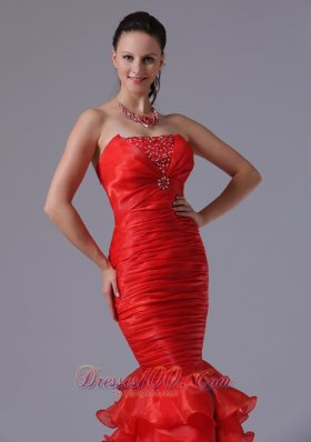 Layered Mermaid Design 2013 Prom Celebrity Dress Ruched