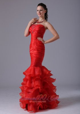 Layered Mermaid Design 2013 Prom Celebrity Dress Ruched