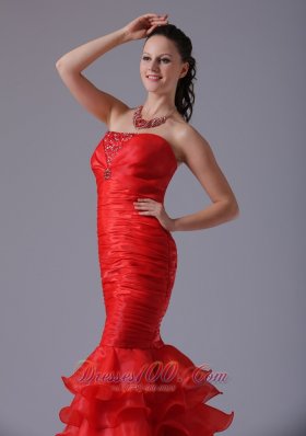 Layered Mermaid Design 2013 Prom Celebrity Dress Ruched