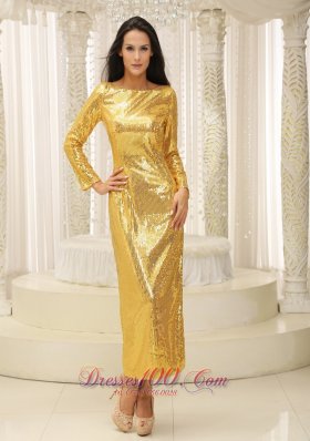 Long Sleeves Ankle-length Mother Of Bride Dress Sequined