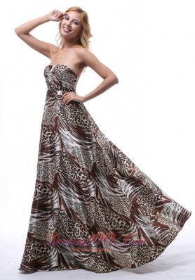 Multi-colored Printing Strapless Sheath Beaded Maxi Dress