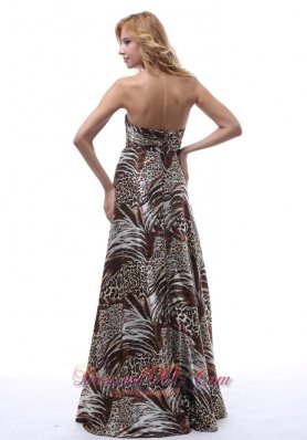 Multi-colored Printing Strapless Sheath Beaded Maxi Dress