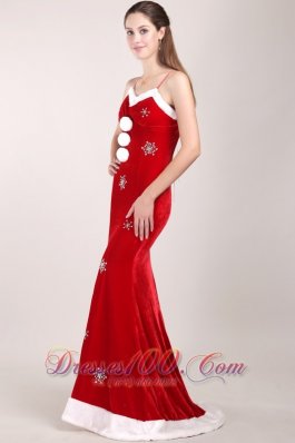 Mermaid Brush White and Red Beading Prom Dress