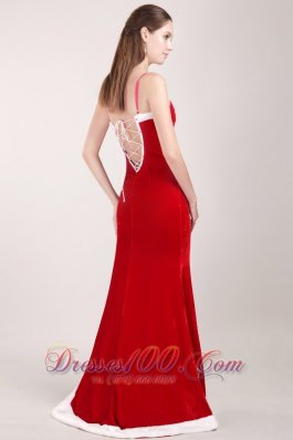 Mermaid Brush White and Red Beading Prom Dress