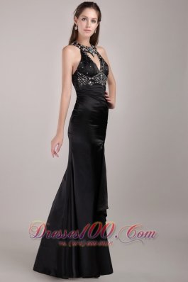 Prom Dress Taffeta High Slit Rhinestones Prom Celebrity Dress