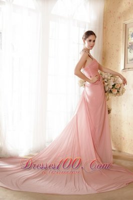 Sweet Halter Watermelon V-neck Prom Graduation Dress