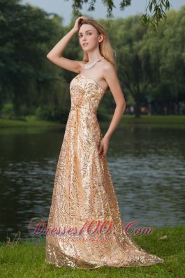 2013 Gold Evening Celebrity Dress Sequined Strapless Under 150