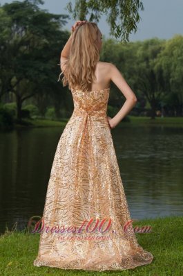 2013 Gold Evening Celebrity Dress Sequined Strapless Under 150