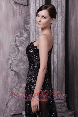 Black One-shoulder Lace Sexy Mother Of The Bride Dress