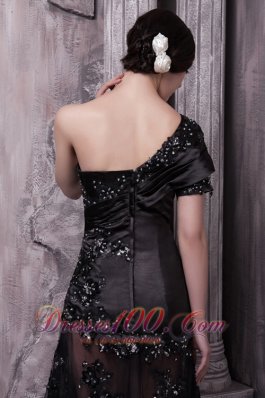 Black One-shoulder Lace Sexy Mother Of The Bride Dress