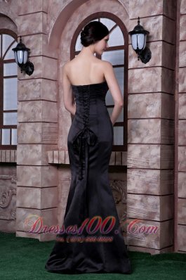 Embroidery Black and Champagne Evening Dress Mermaid
