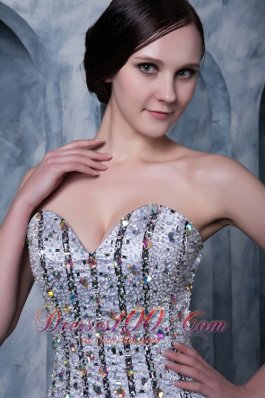 Sweetheart Beaded Evening Dress Black and White 2013