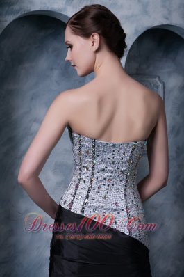 Sweetheart Beaded Evening Dress Black and White 2013