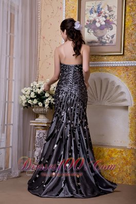 Exquisite Black Sequined Strapless Evening Celebrity Dress 2013