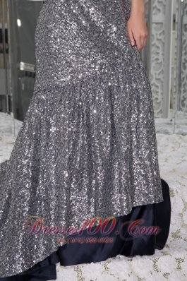 Mermaid Strapless Sequin and Taffeta Evening Dress Sash