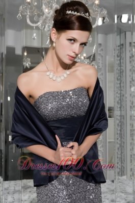 Mermaid Strapless Sequin and Taffeta Evening Dress Sash