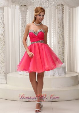 Leopard Coral Red Sweetheart Cocktail Party Dress Mini-length