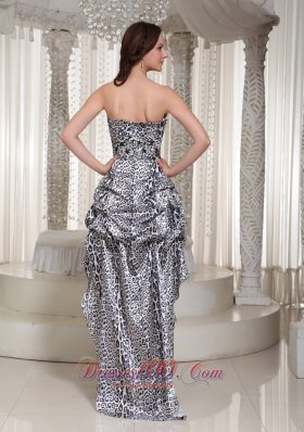 Leopard Strapless High-low Prom Cocktail Dress 2013