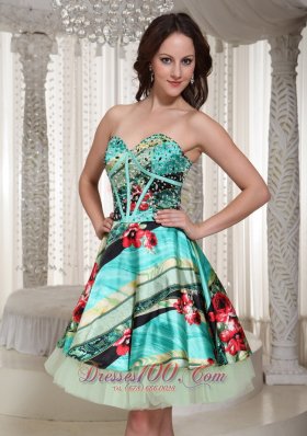 2013 Printing Sweetheart Prom Cocktail Dress Mini-length