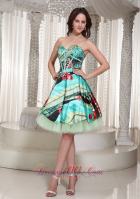 2013 Printing Sweetheart Prom Cocktail Dress Mini-length