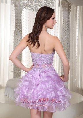 Sexy See-through Lace Lavender Homecoming Dress