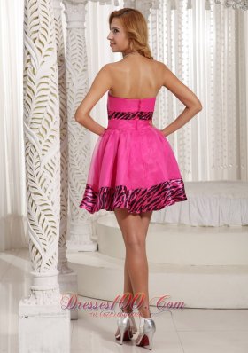 Hot Pink Zebra Mini-length 2013 Prom Graduation Dress Cheap