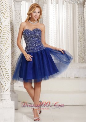 Peacock Blue Beaded Sweetheart 2013 Prom Dress