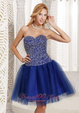 Peacock Blue Beaded Sweetheart 2013 Prom Dress