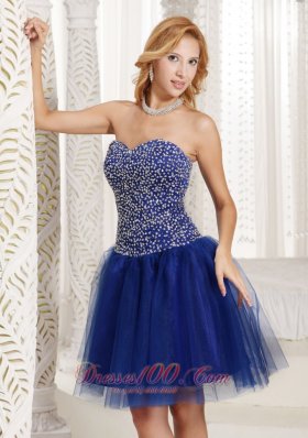 Peacock Blue Beaded Sweetheart 2013 Prom Dress