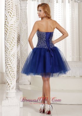 Peacock Blue Beaded Sweetheart 2013 Prom Dress