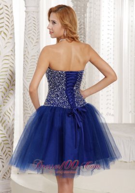 Peacock Blue Beaded Sweetheart 2013 Prom Dress