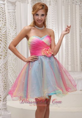 Ombre Color Prom Party Dress 2013 Hand Flower Sweetheart
