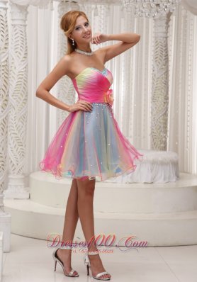Ombre Color Prom Party Dress 2013 Hand Flower Sweetheart