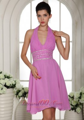 Stylish Halter Lavender 2013 Prom Cocktail Dress Beaded