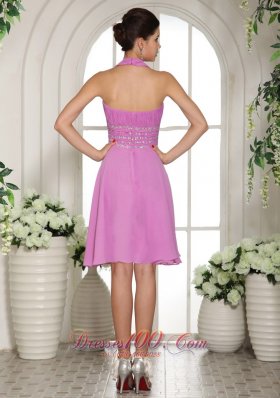 Stylish Halter Lavender 2013 Prom Cocktail Dress Beaded