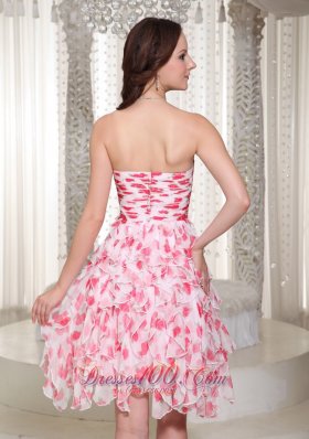 Strapless Beading Printing Prom / Cocktail Dress 2013