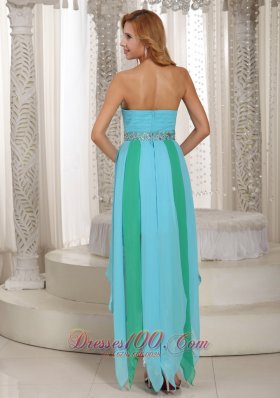 Two-toned Asymmetrical Sweetheart Beaded Prom Dress