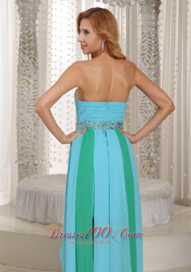 Two-toned Asymmetrical Sweetheart Beaded Prom Dress