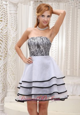 Grey Prom / Homecoming Dress 2013 Tiered Zebra