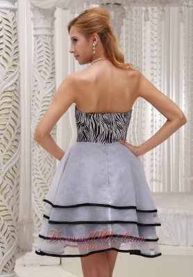 Grey Prom / Homecoming Dress 2013 Tiered Zebra