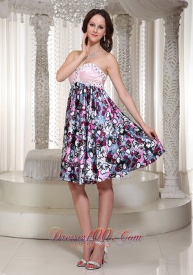 Sweetheart Printing Homecoming Dress With Beading In Store